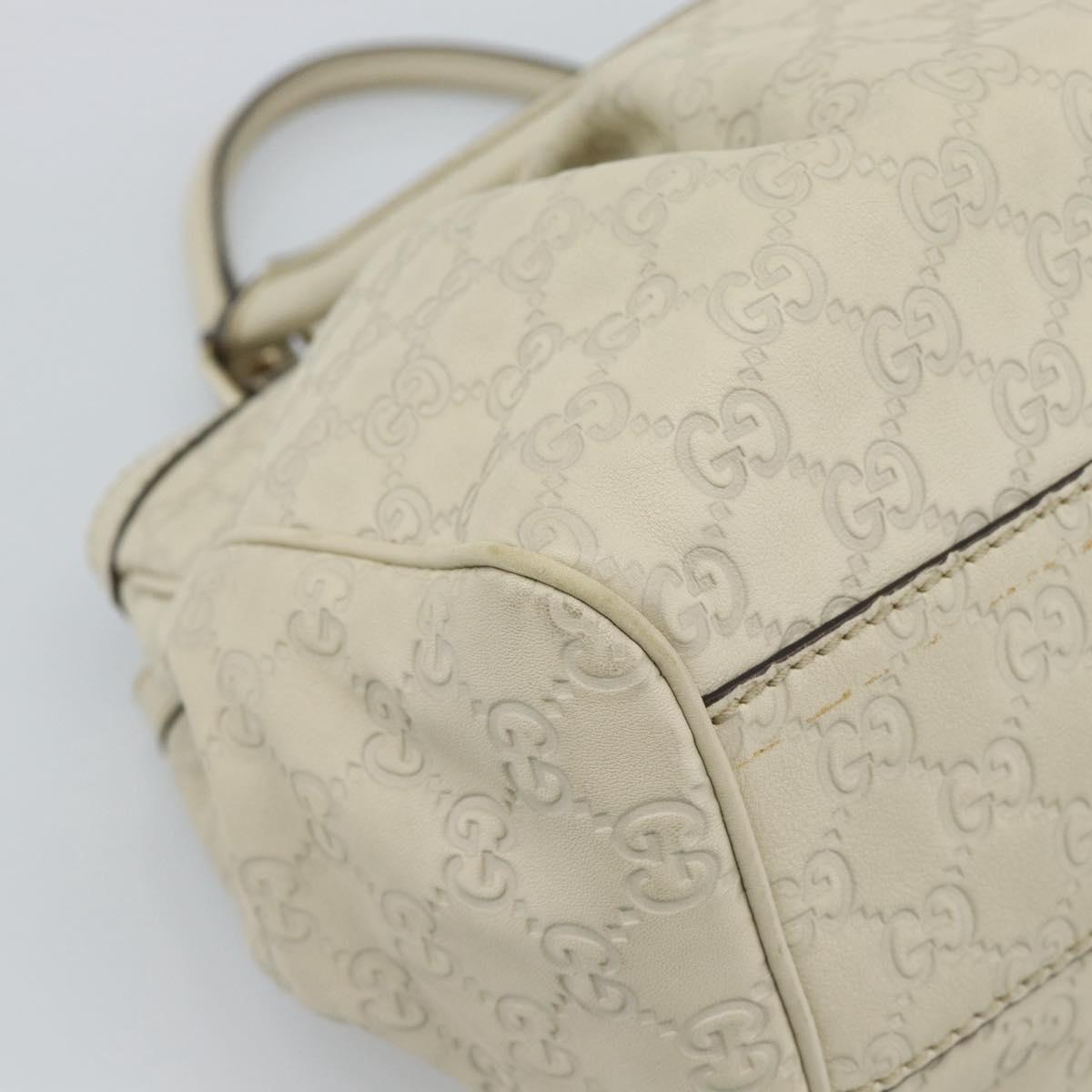 GUCCI GG Canvas Guccissima Tote Bag Leather Beige Gold 211944 Auth mr2648A