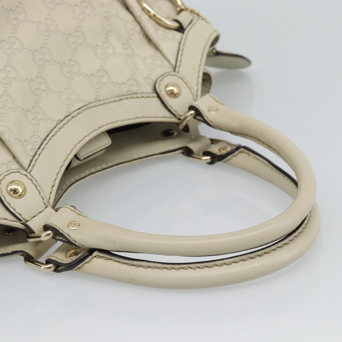 GUCCI GG Canvas Guccissima Tote Bag Leather Beige Gold 211944 Auth mr2648A