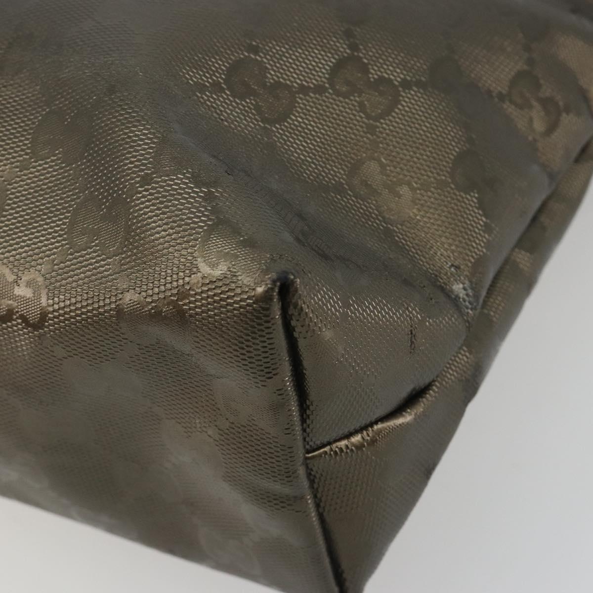 GUCCI GG Implementation Tote Bag PVC Bronze Silver 211133 Auth mr2649