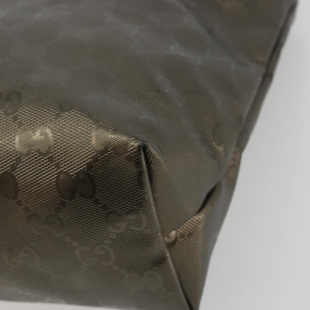 GUCCI GG Implementation Tote Bag PVC Bronze Silver 211133 Auth mr2649
