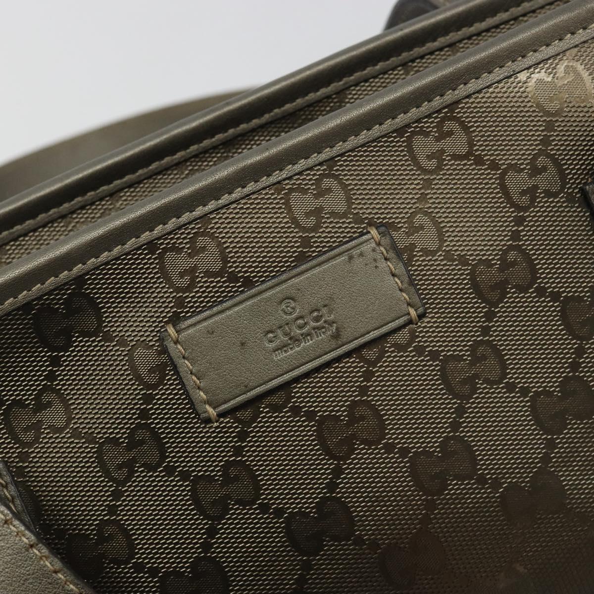 GUCCI GG Implementation Tote Bag PVC Bronze Silver 211133 Auth mr2649