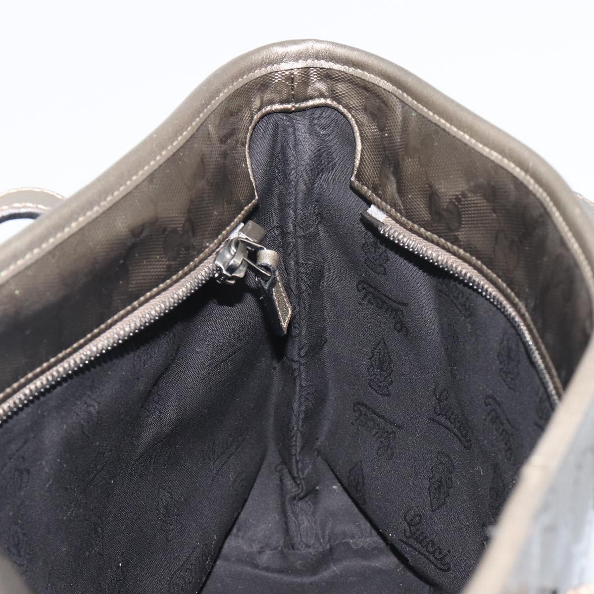 GUCCI GG Implementation Tote Bag PVC Bronze Silver 211133 Auth mr2649