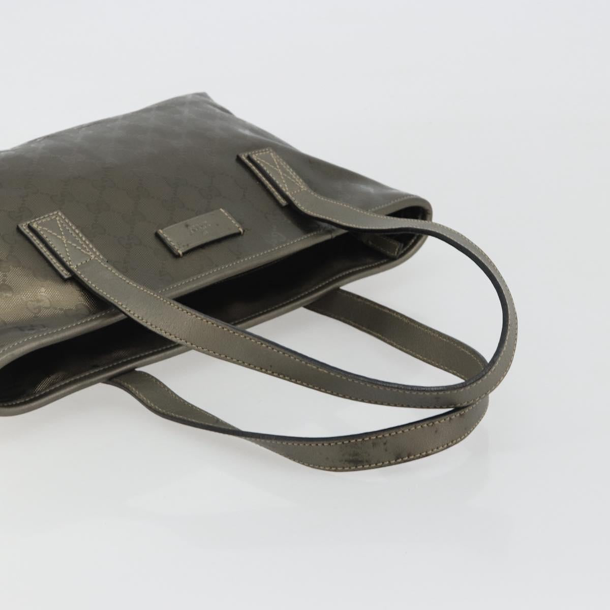 GUCCI GG Implementation Tote Bag PVC Bronze Silver 211133 Auth mr2649