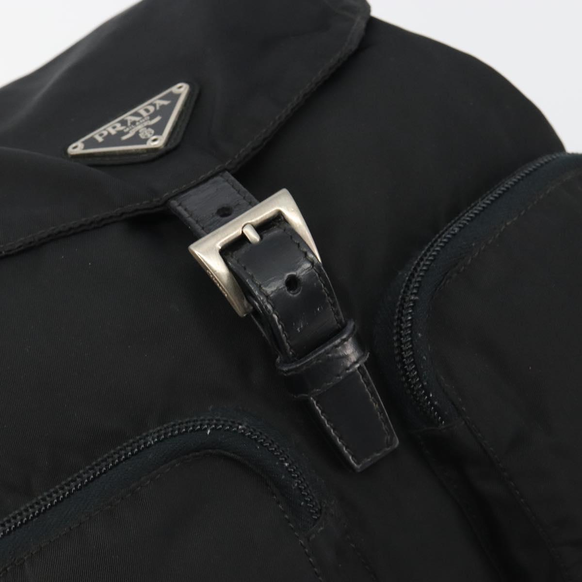 PRADA Backpack Nylon Black Silver Auth mr2651