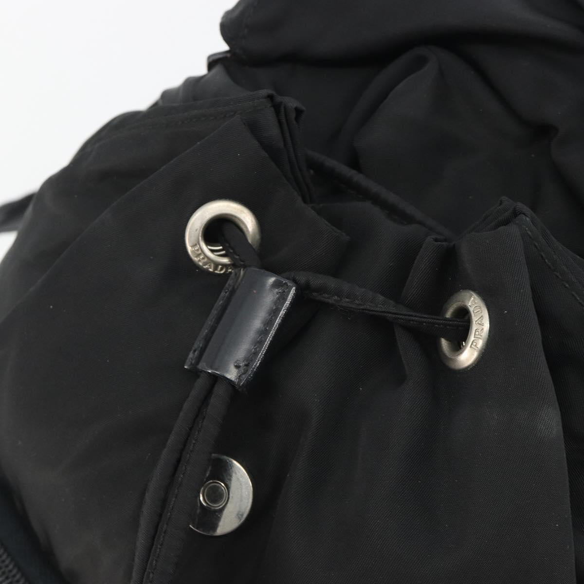 PRADA Backpack Nylon Black Silver Auth mr2651
