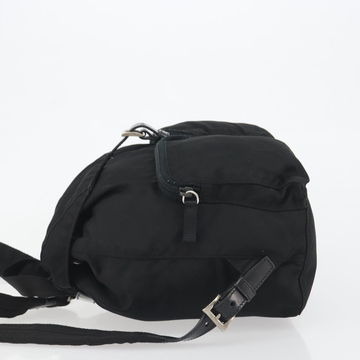 PRADA Backpack Nylon Black Silver Auth mr2651