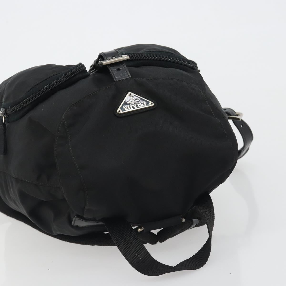 PRADA Backpack Nylon Black Silver Auth mr2651