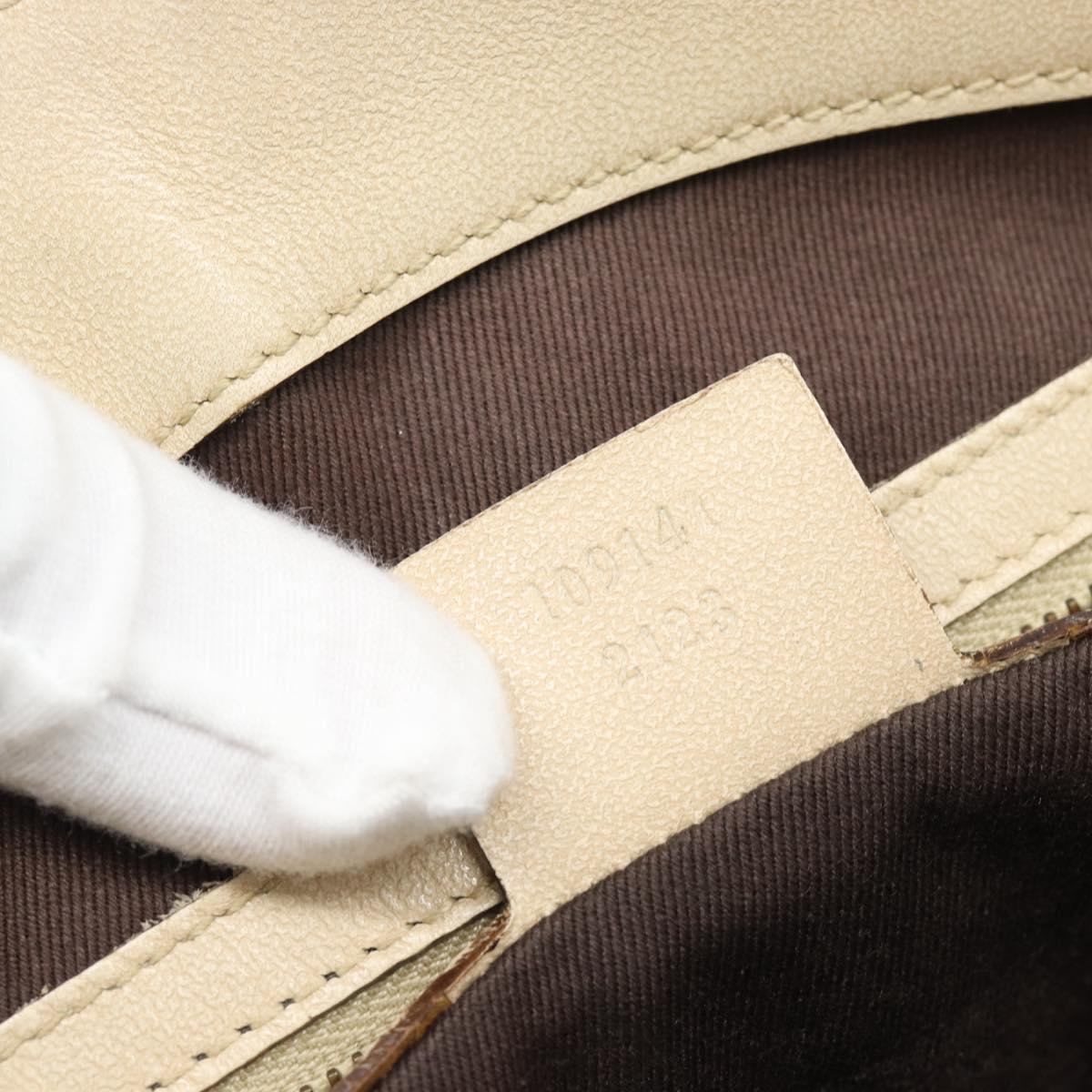 GUCCI GG Canvas Tote Bag Beige Gold 109141 Auth mr2652