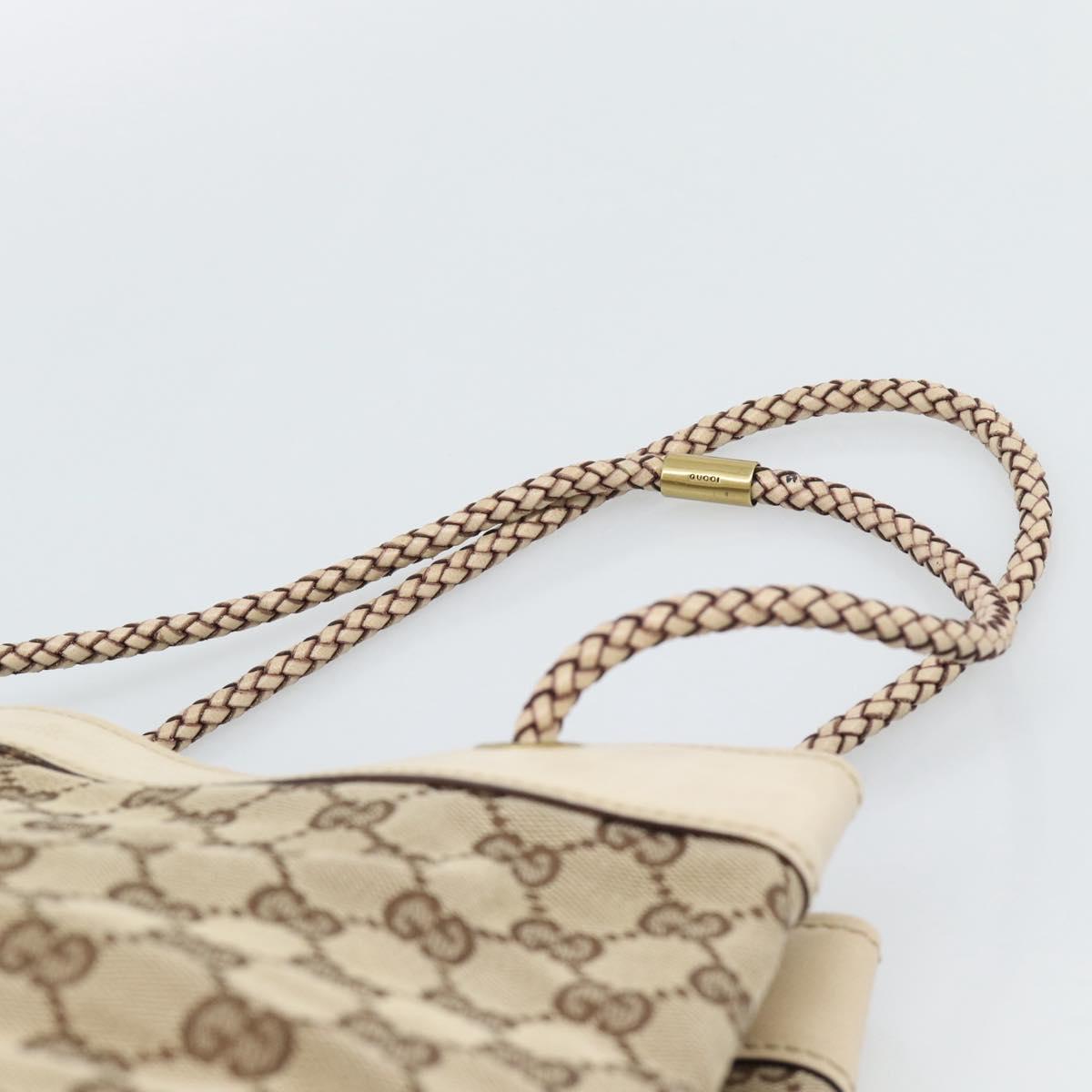 GUCCI GG Canvas Tote Bag Beige Gold 109141 Auth mr2652
