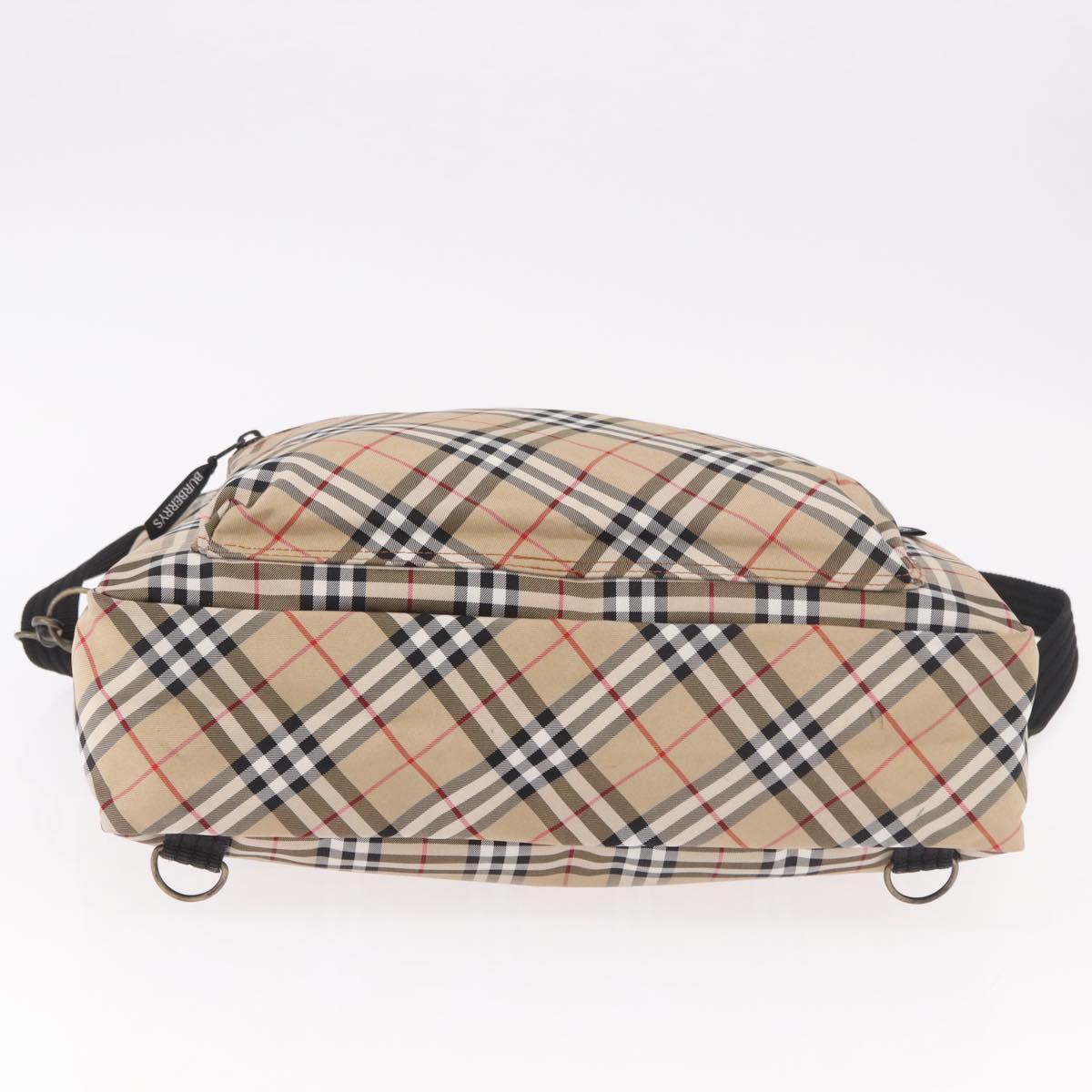 BURBERRY Hand Bag Canvas 3way Beige Gold Auth mr2653