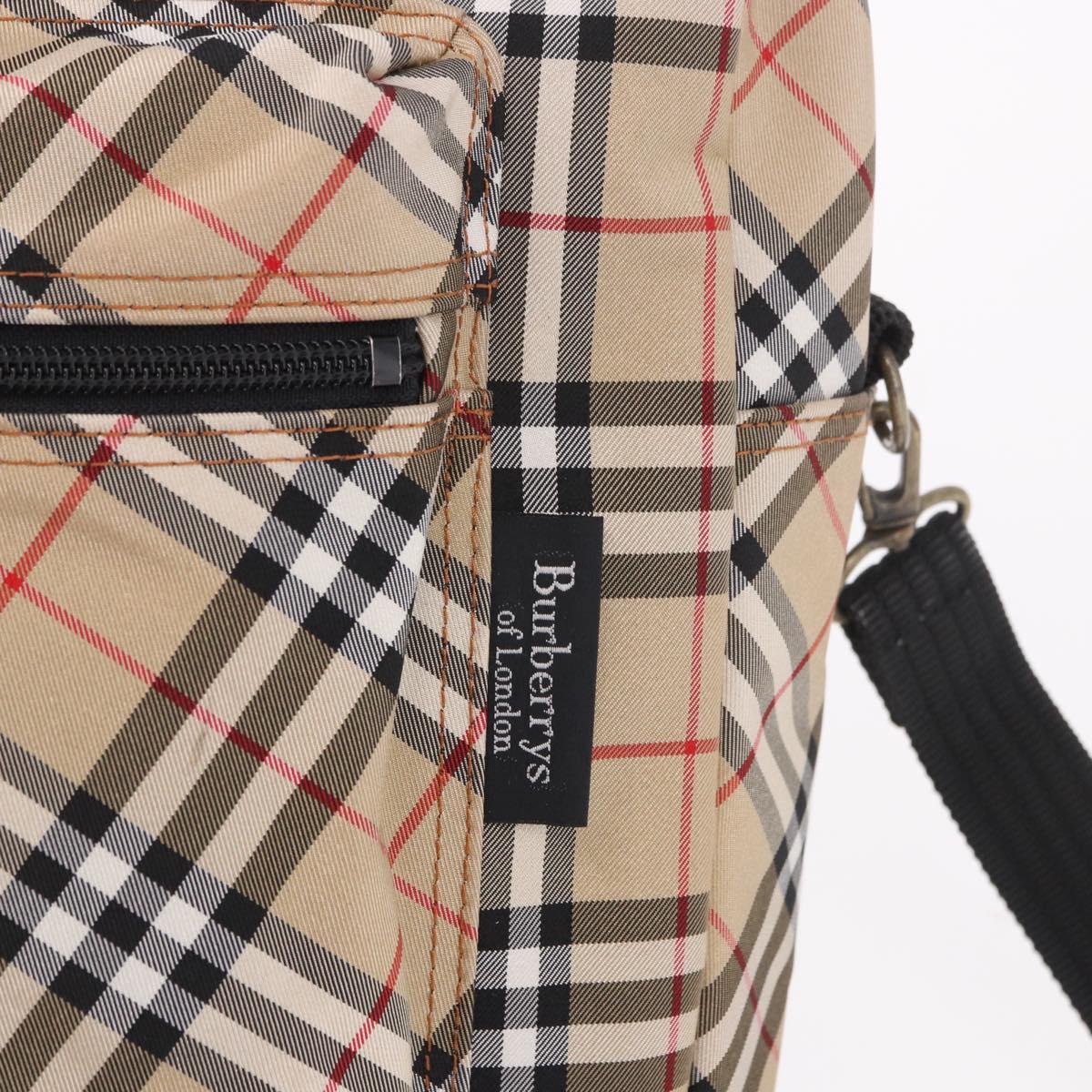 BURBERRY Hand Bag Canvas 3way Beige Gold Auth mr2653