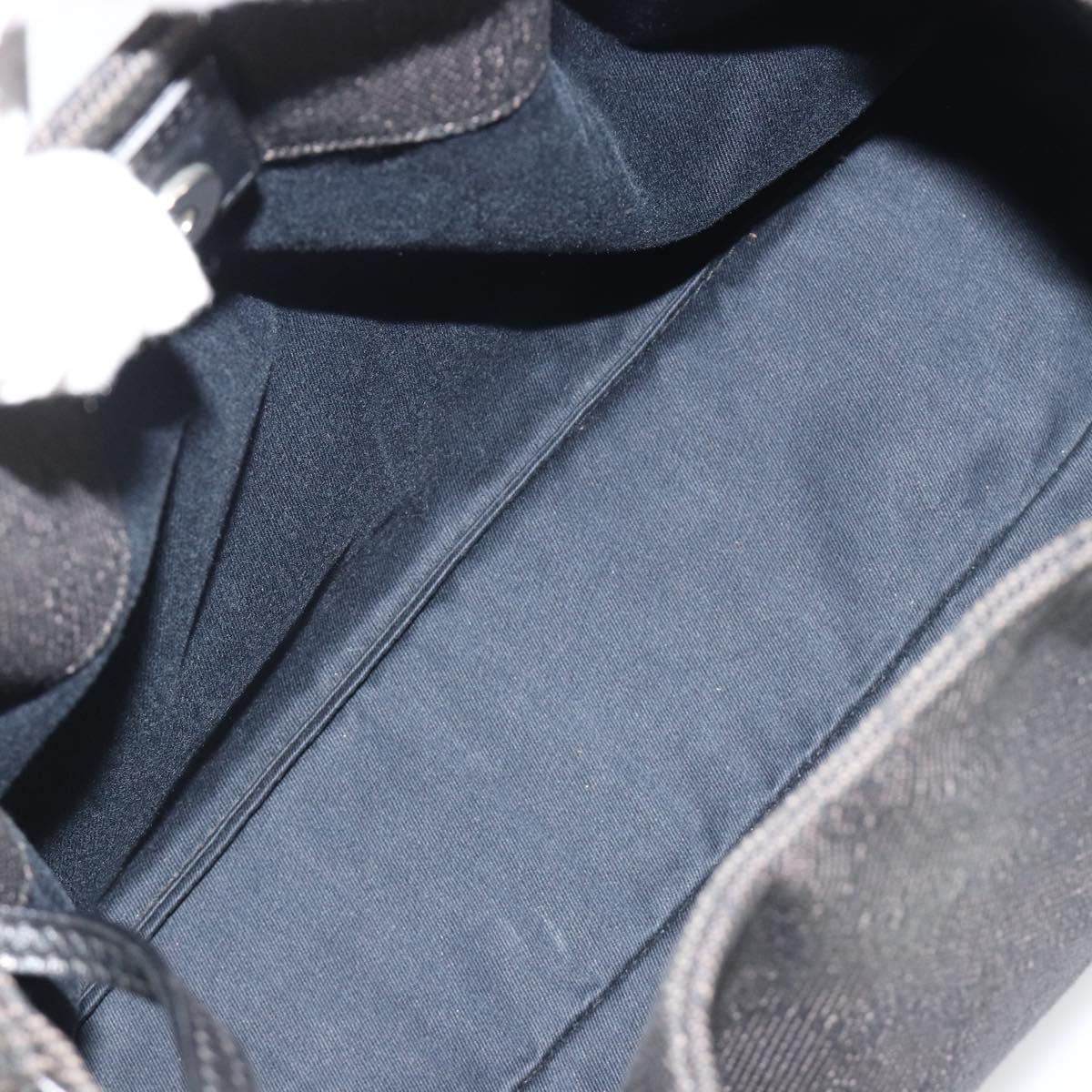 GUCCI GG Canvas Tote Bag Denim Black Silver 101919 Auth mr2655