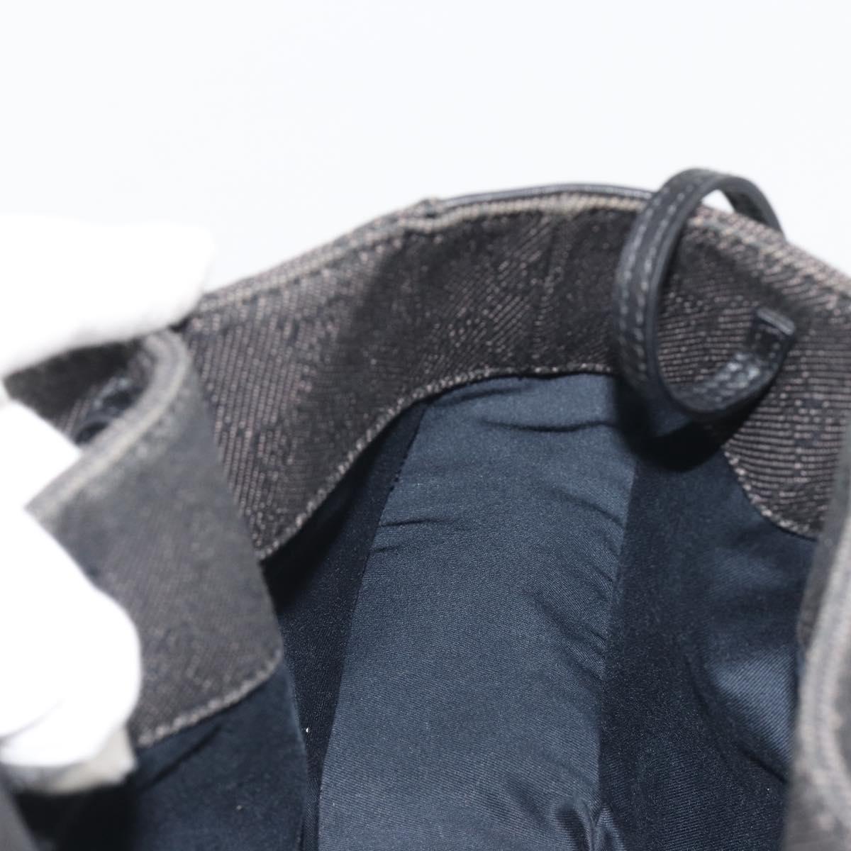 GUCCI GG Canvas Tote Bag Denim Black Silver 101919 Auth mr2655