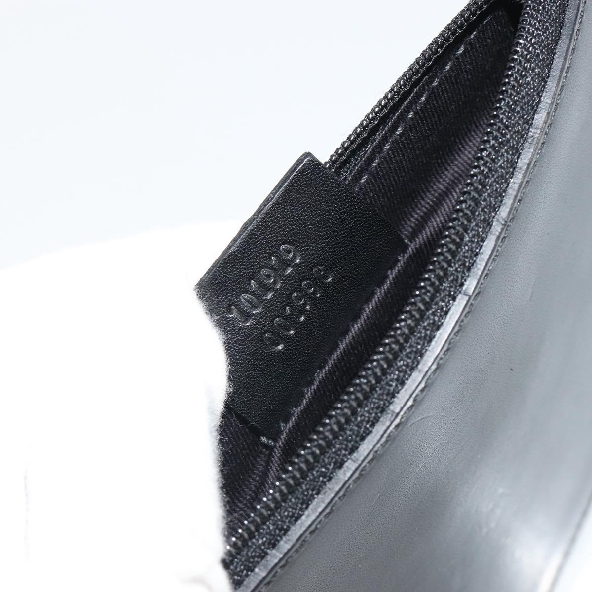 GUCCI GG Canvas Tote Bag Denim Black Silver 101919 Auth mr2655