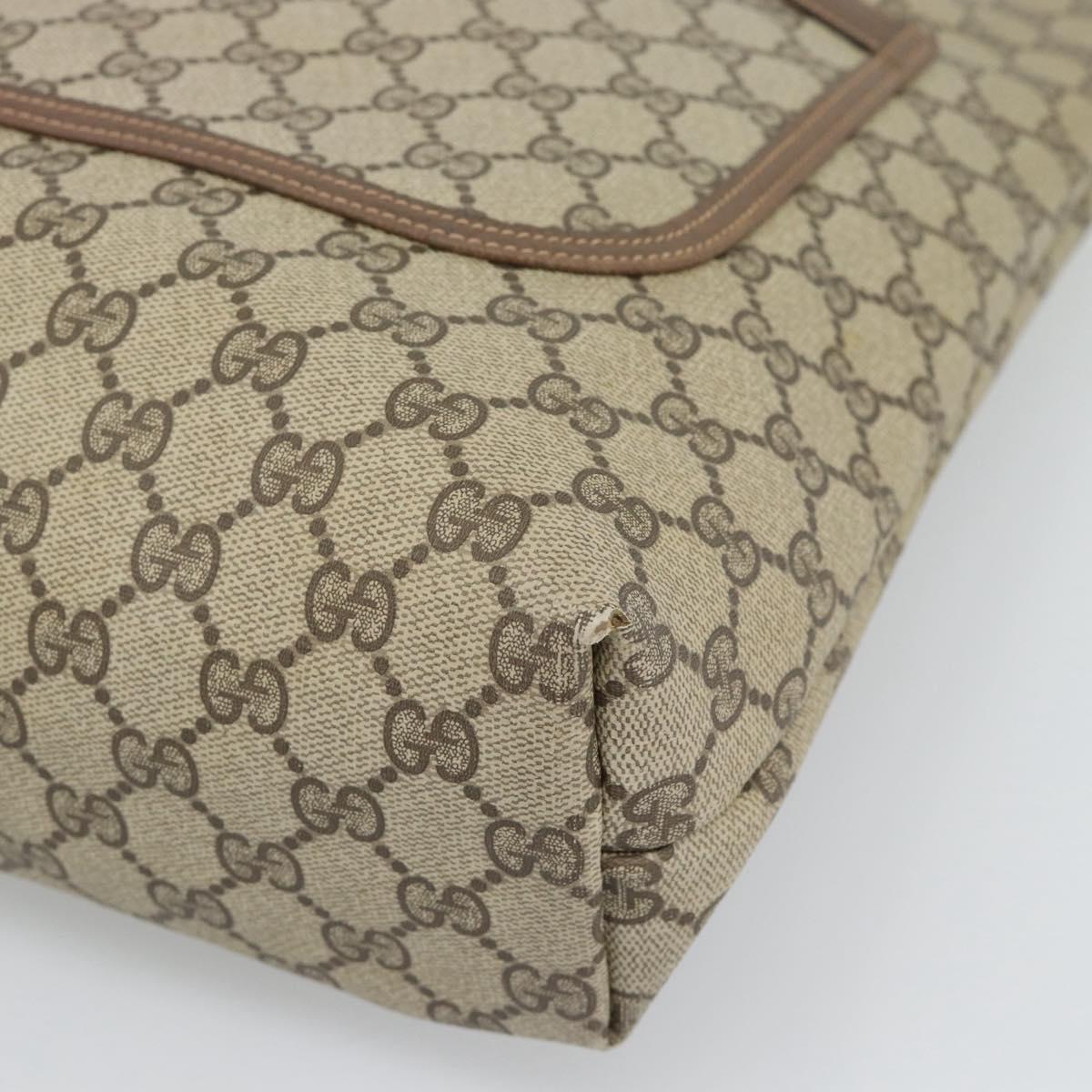 GUCCI GG Supreme Web Sherry Line Tote Bag PVC Beige Gold 40 02 003 Auth mr2657