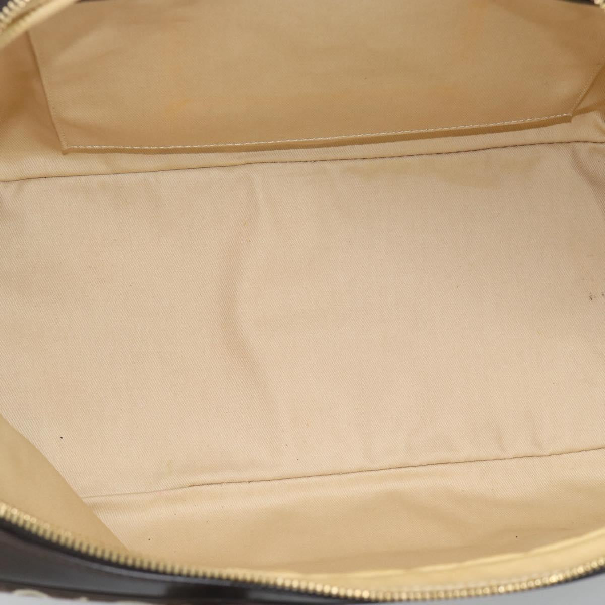 CELINE C Macadam Canvas Hand Bag Brown Gold Auth mr2659