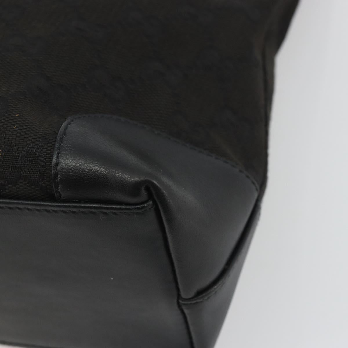 GUCCI GG Canvas Tote Bag Black Silver 002 1119 Auth mr2660