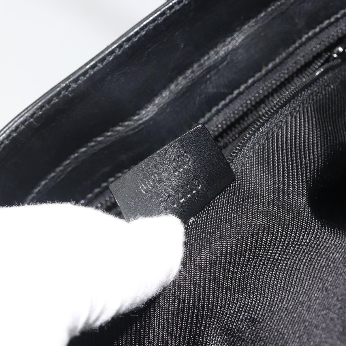 GUCCI GG Canvas Tote Bag Black Silver 002 1119 Auth mr2660