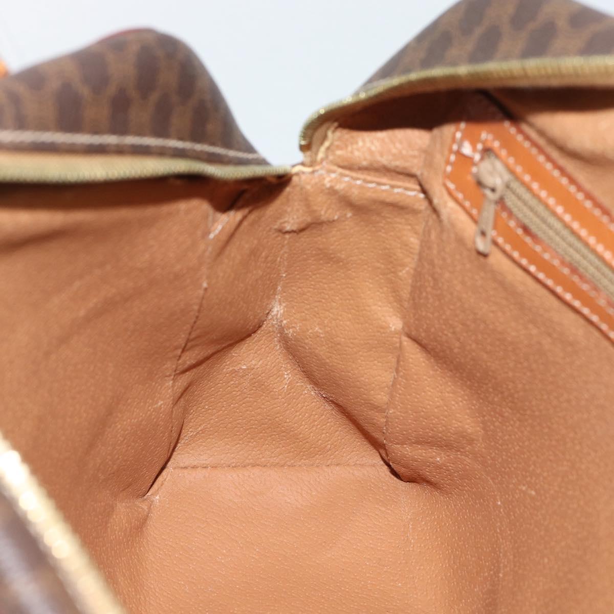 CELINE Macadam Canvas Hand Bag PVC Leather Brown Gold Auth mr2662