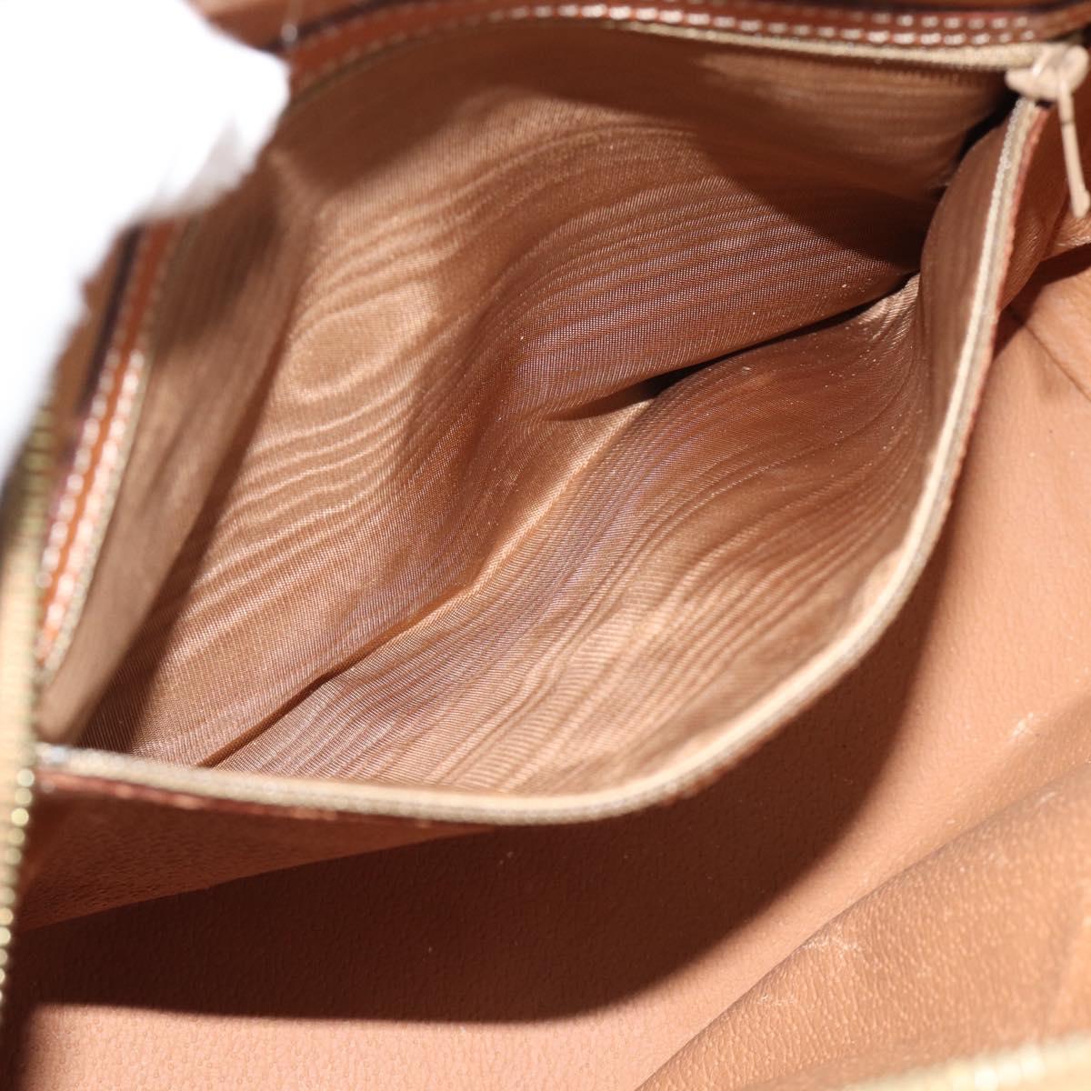 CELINE Macadam Canvas Hand Bag PVC Leather Brown Gold Auth mr2662