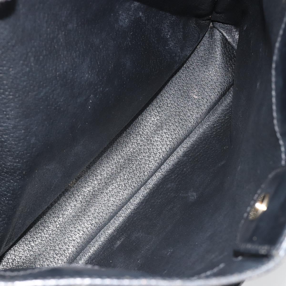 CELINE Macadam Canvas Shoulder Bag PVC Leather Black Gold Auth mr2663