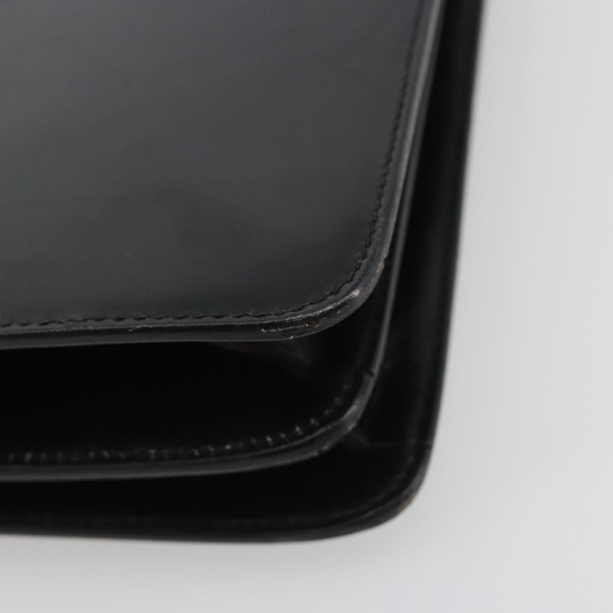 CELINE Hand Bag Leather Black Gold Auth mr2665V