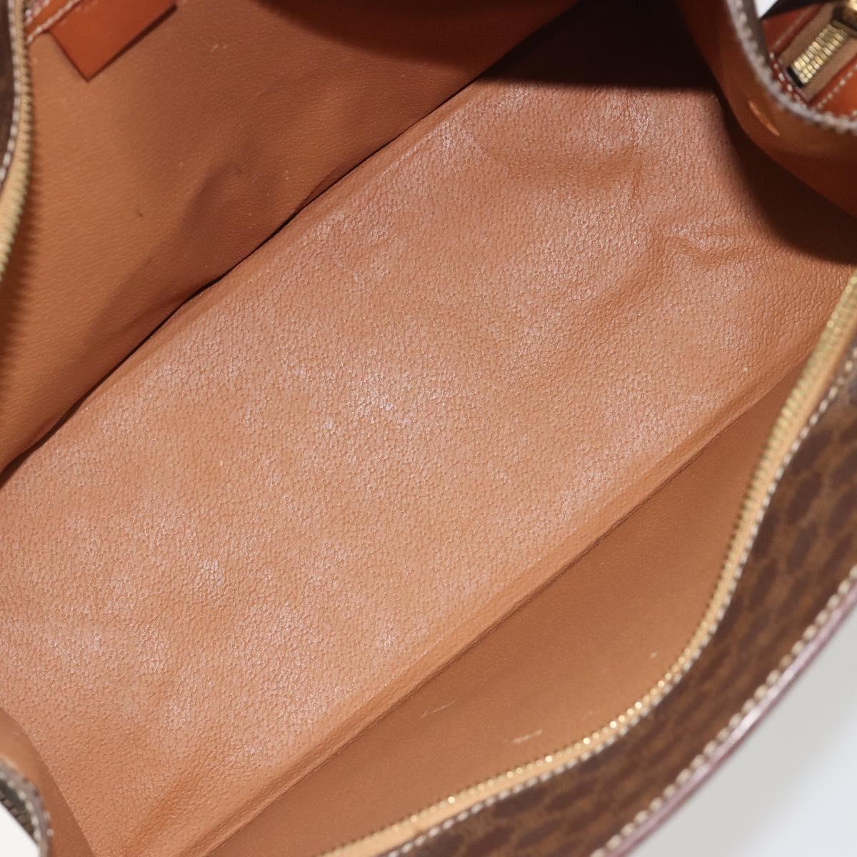 CELINE Macadam Canvas Hand Bag PVC Leather Brown Gold Auth mr2666