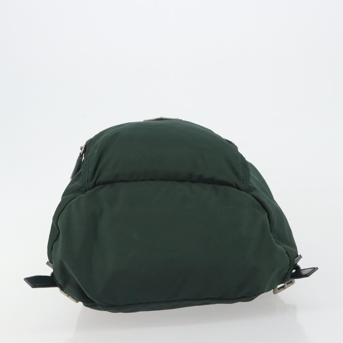 PRADA Backpack Nylon Green Silver Auth mr2668