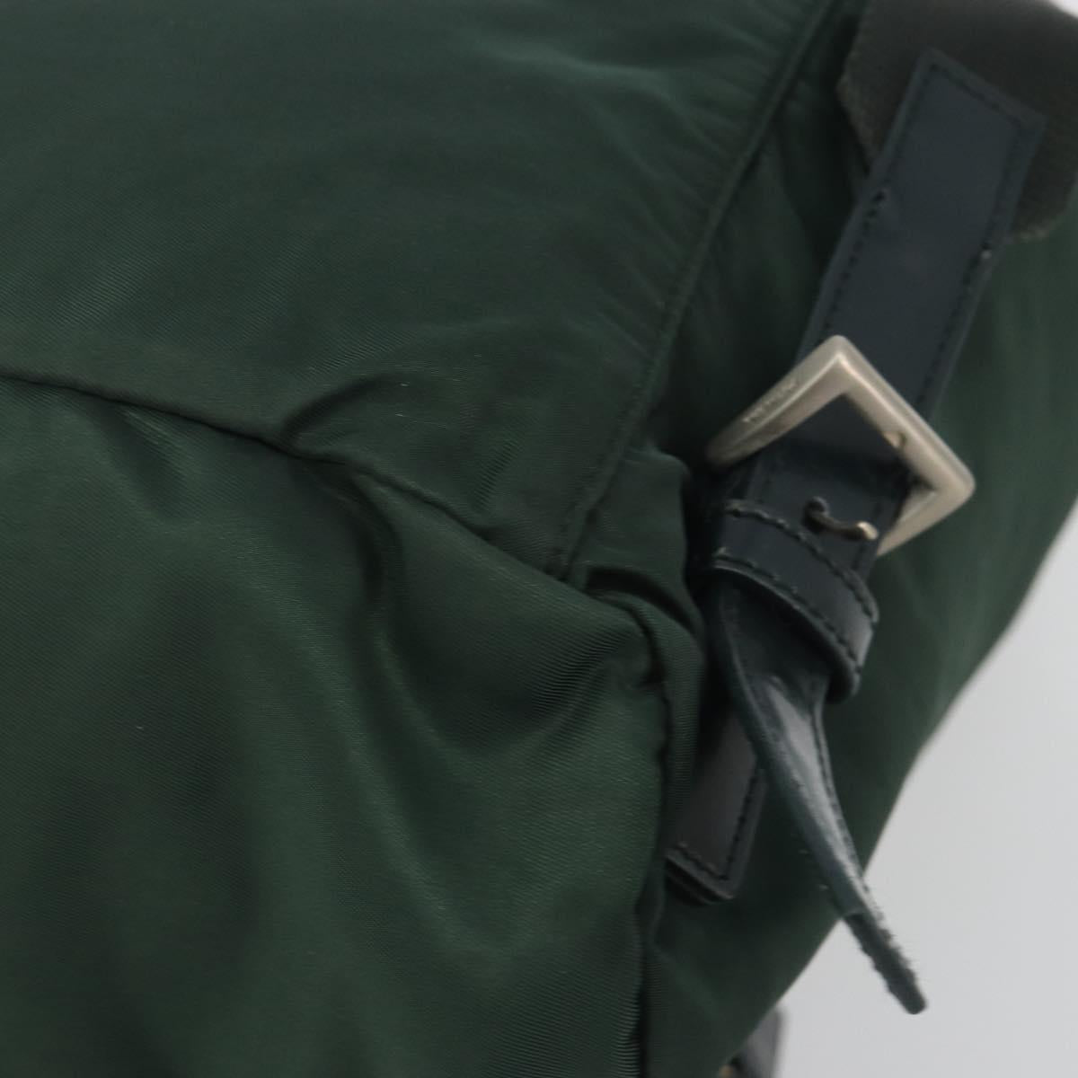 PRADA Backpack Nylon Green Silver Auth mr2668