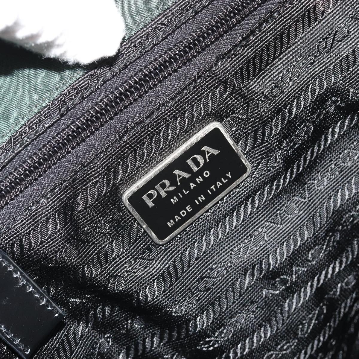PRADA Backpack Nylon Green Silver Auth mr2668