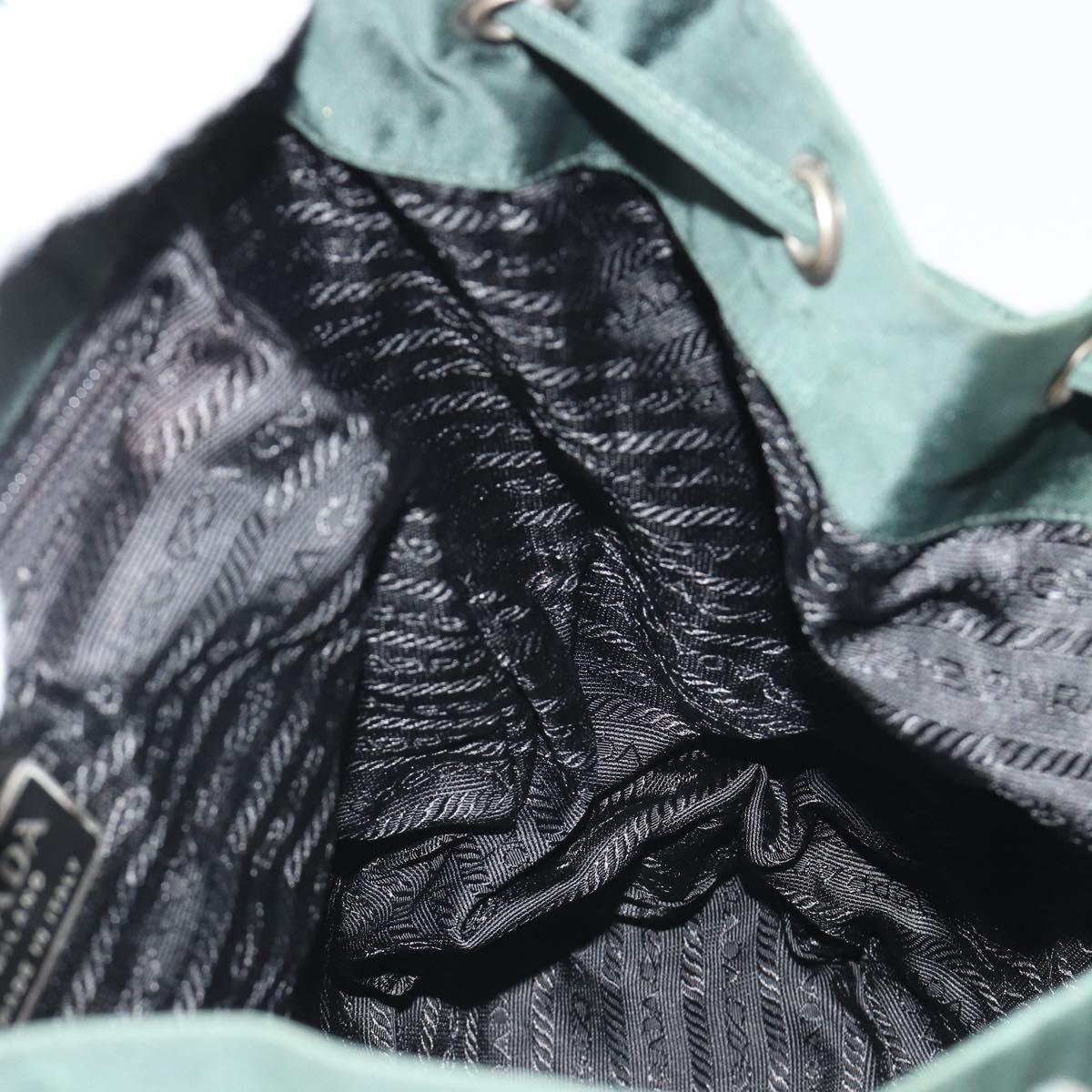 PRADA Backpack Nylon Green Silver Auth mr2668