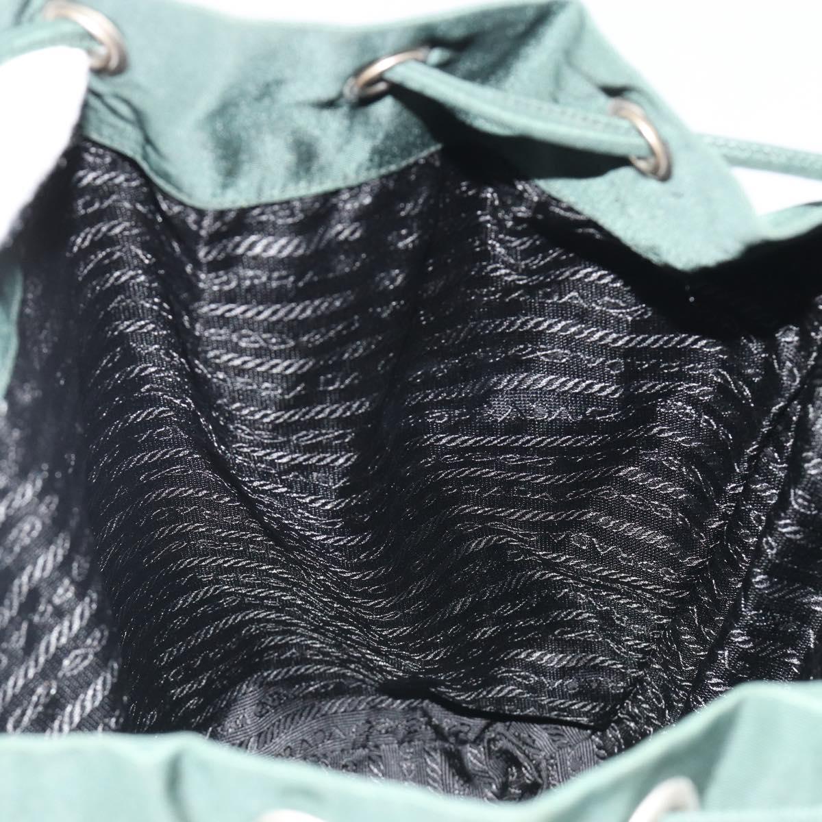 PRADA Backpack Nylon Green Silver Auth mr2668