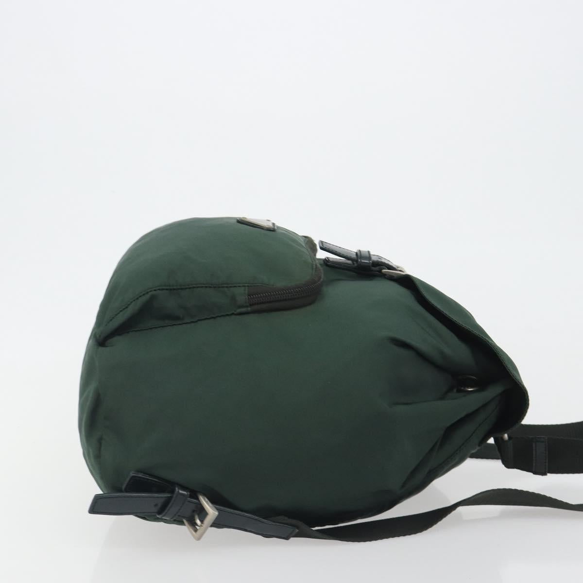 PRADA Backpack Nylon Green Silver Auth mr2668