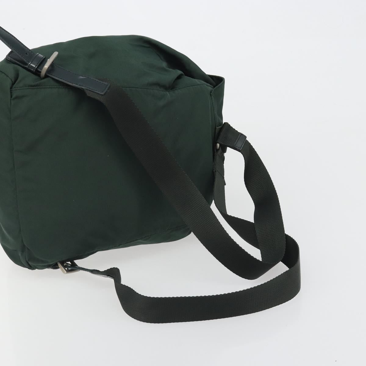 PRADA Backpack Nylon Green Silver Auth mr2668
