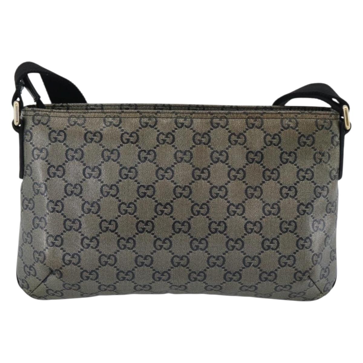 GUCCI GG Crystal Shoulder Bag Coated Canvas Gold 189749 Auth mr2671