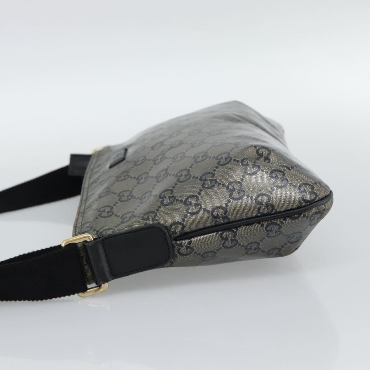 GUCCI GG Crystal Shoulder Bag Coated Canvas Gold 189749 Auth mr2671