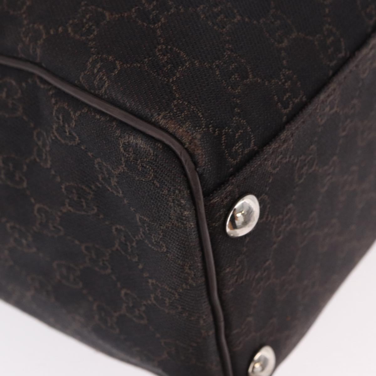 GUCCI GG Canvas Boston Bag 2way Brown Silver 196356 Auth mr2672