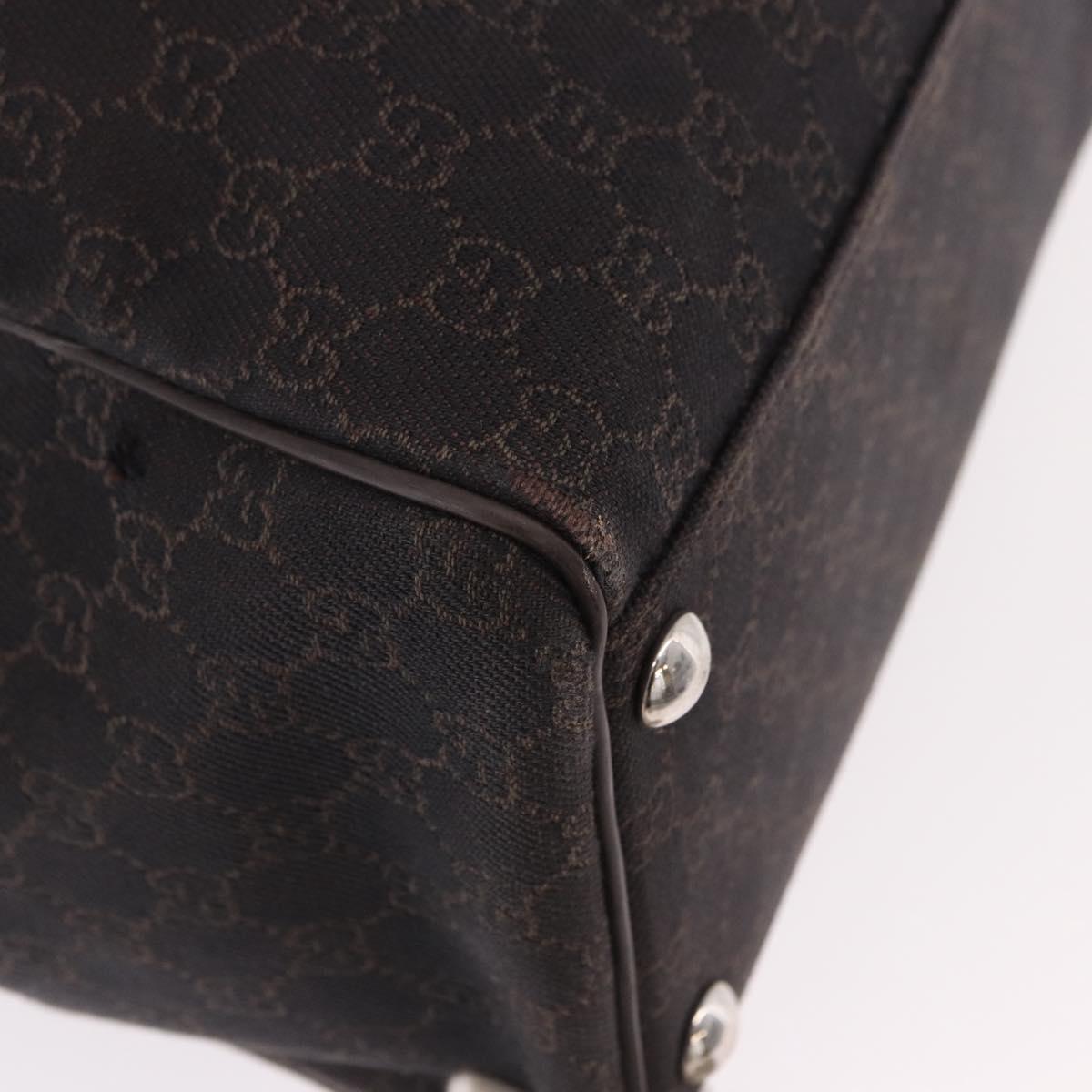 GUCCI GG Canvas Boston Bag 2way Brown Silver 196356 Auth mr2672