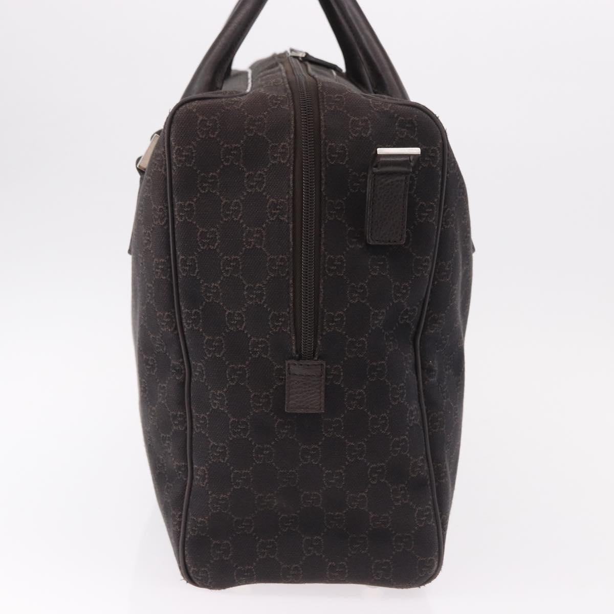 GUCCI GG Canvas Boston Bag 2way Brown Silver 196356 Auth mr2672