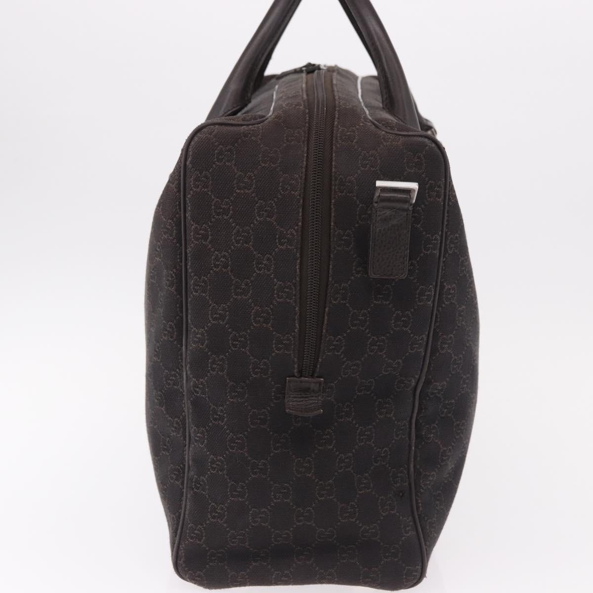 GUCCI GG Canvas Boston Bag 2way Brown Silver 196356 Auth mr2672