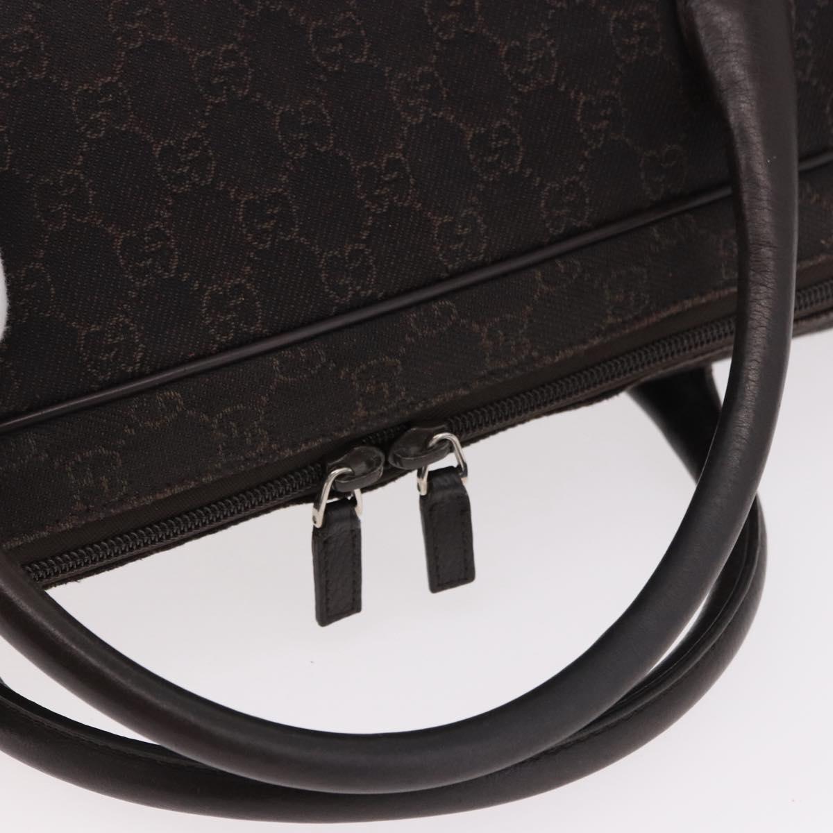GUCCI GG Canvas Boston Bag 2way Brown Silver 196356 Auth mr2672