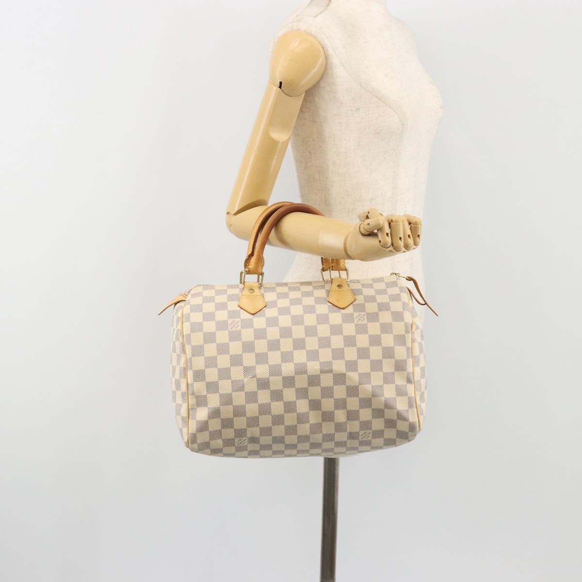 LOUIS VUITTON Damier Azur Speedy 30 Hand Bag N41533 LV Auth mr2674A