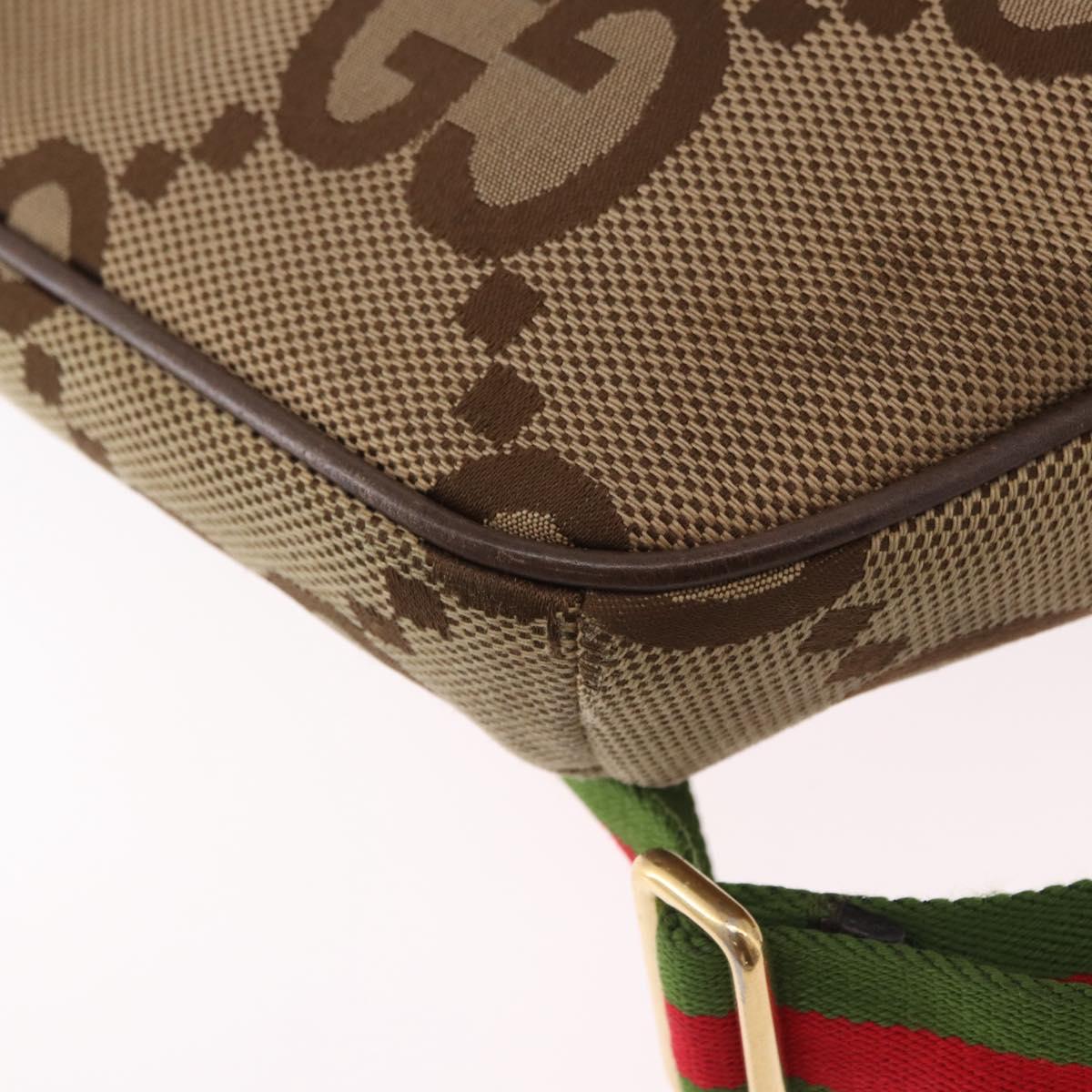 GUCCI GG Canvas Body Bag Beige Gold 696031 Auth mr2675A