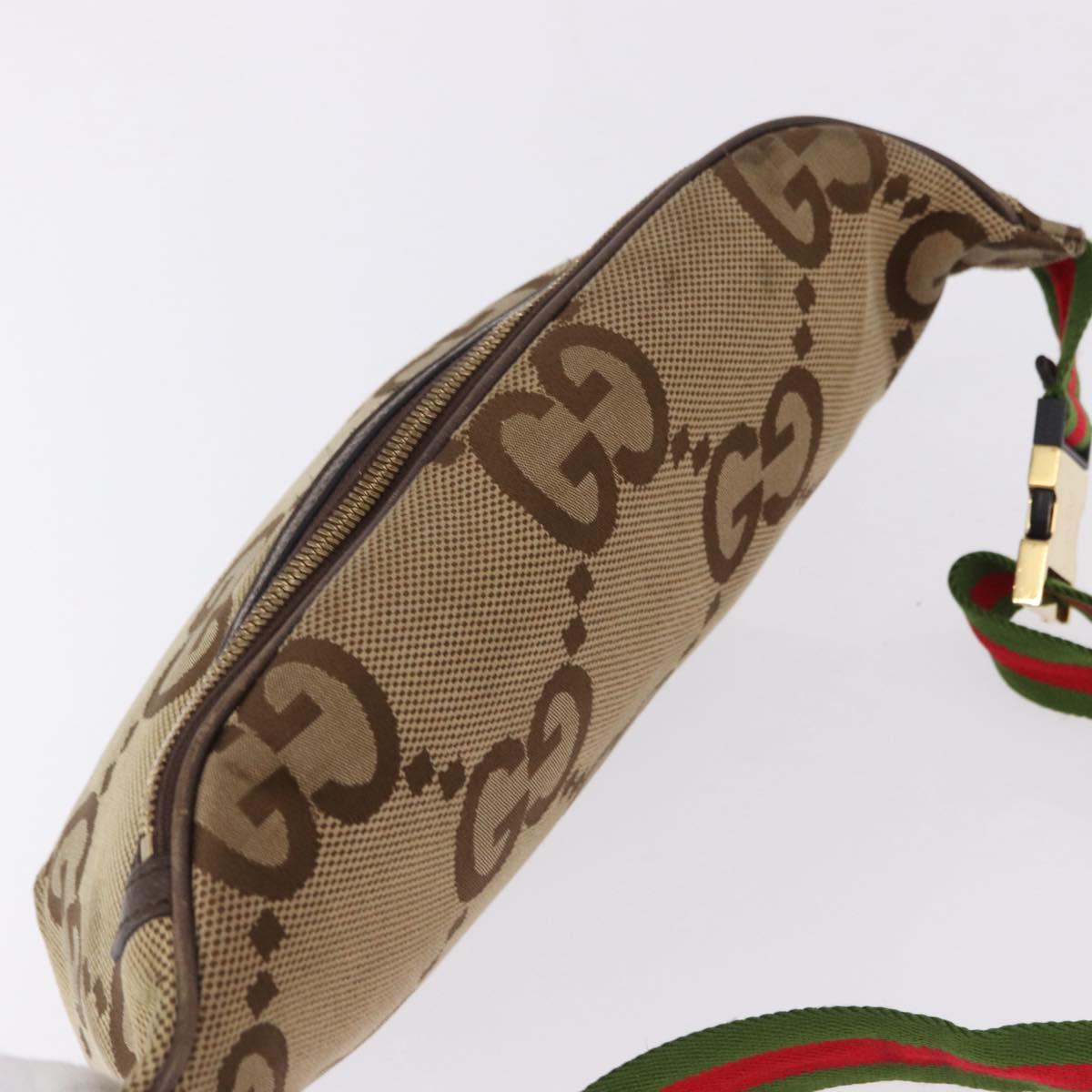 GUCCI GG Canvas Body Bag Beige Gold 696031 Auth mr2675A