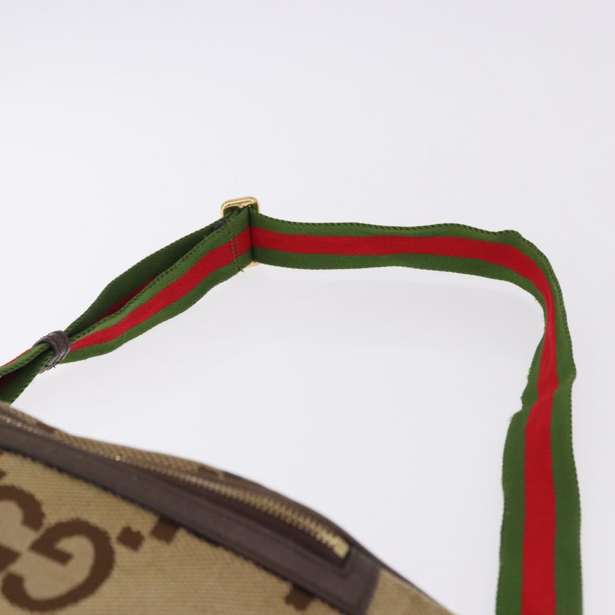 GUCCI GG Canvas Body Bag Beige Gold 696031 Auth mr2675A