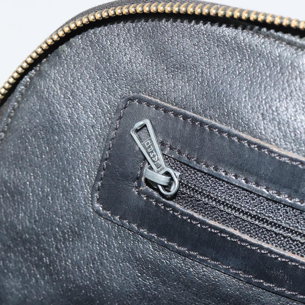 CELINE Macadam Canvas Hand Bag PVC Leather Black Gold Auth mr2677