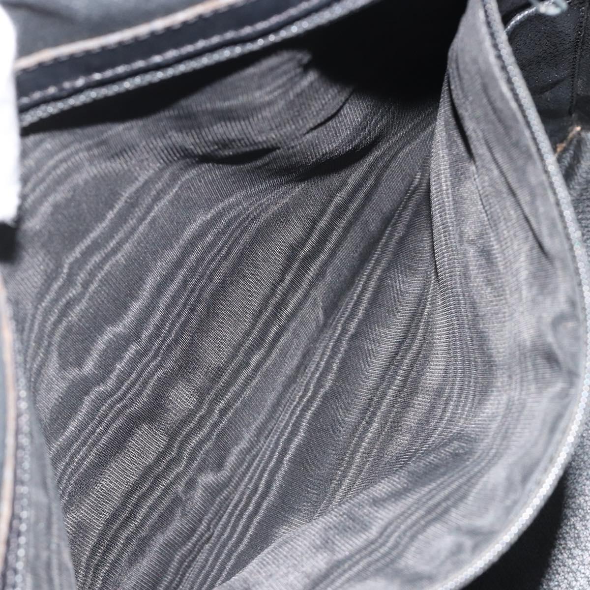 CELINE Macadam Canvas Hand Bag PVC Leather Black Gold Auth mr2677