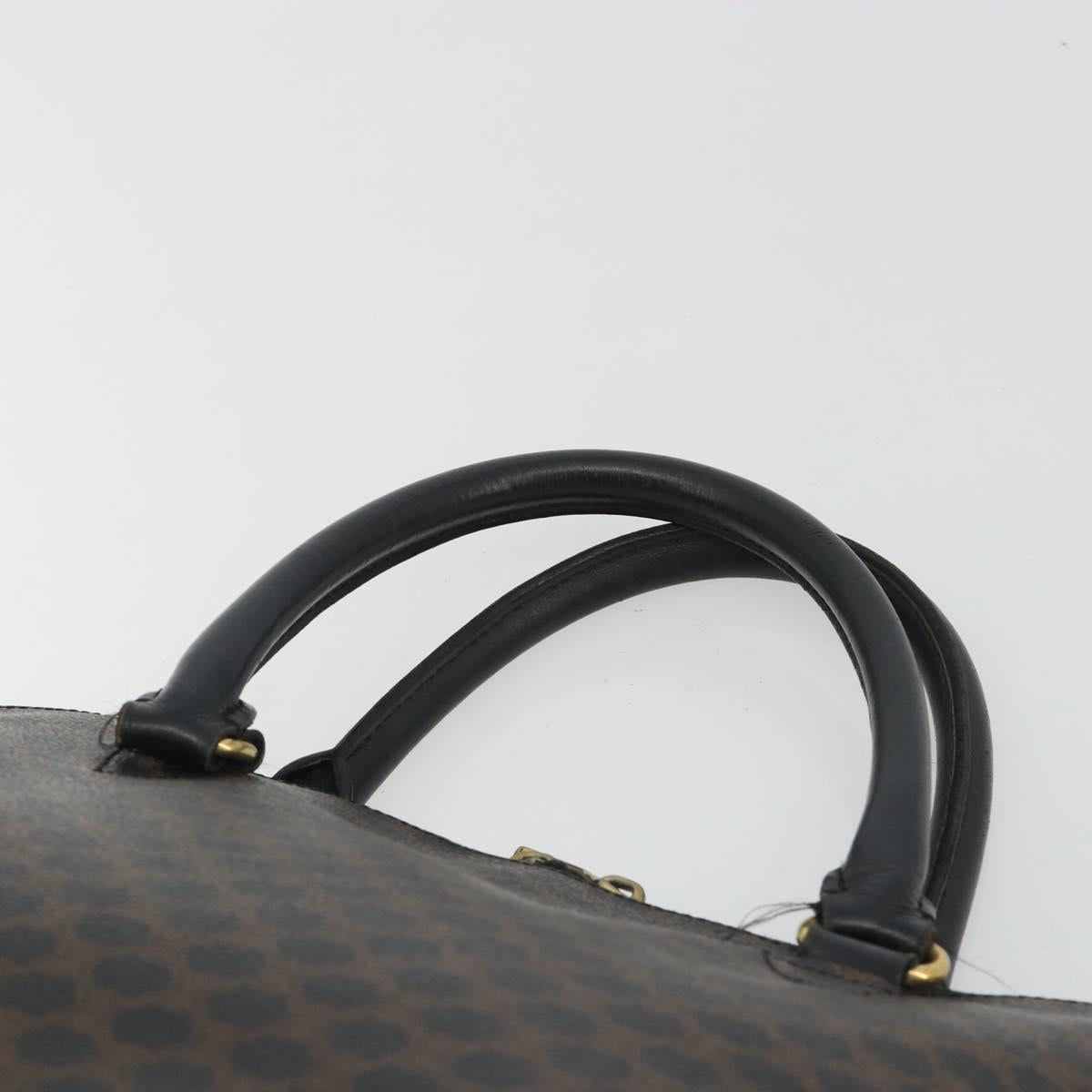 CELINE Macadam Canvas Hand Bag PVC Leather Black Gold Auth mr2677
