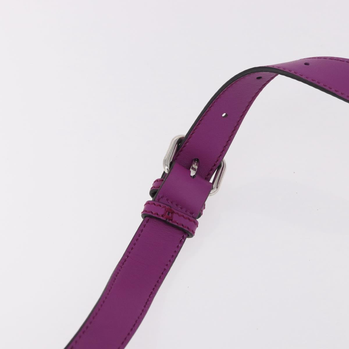 FENDI Zucca Canvas Hand Bag Vinyl Leather 2way Purple Silver Auth mr2679A