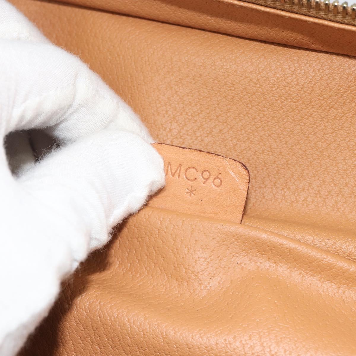 CELINE Macadam Canvas Vanity Hand Bag PVC Leather Brown Gold Auth mr2684A